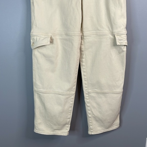Wilfred Free Aritzia Twill Modern Cargo Pants GD Birch Cream Cotton Size 8 - Picture 4 of 10